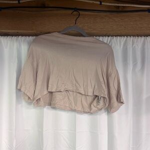 Flowy cropped tan top